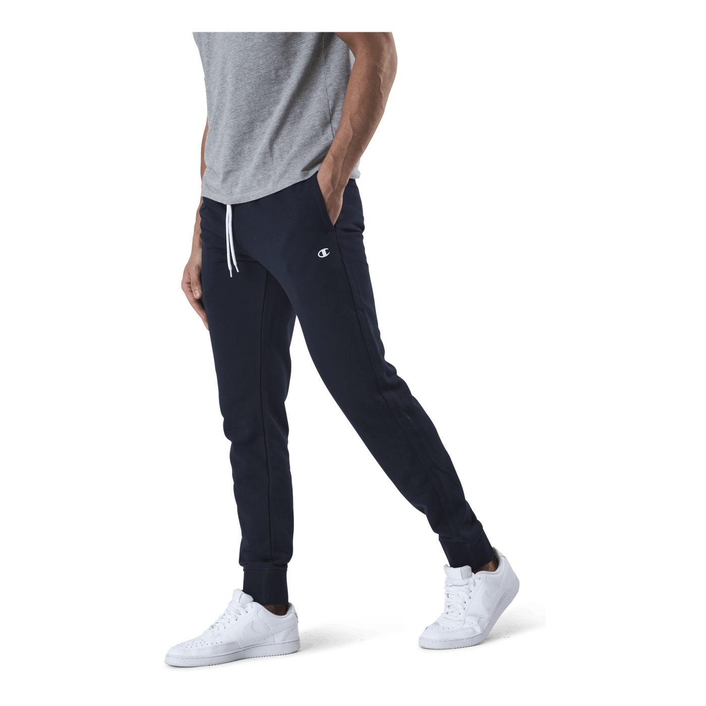 Rib Cuff Pants Blue