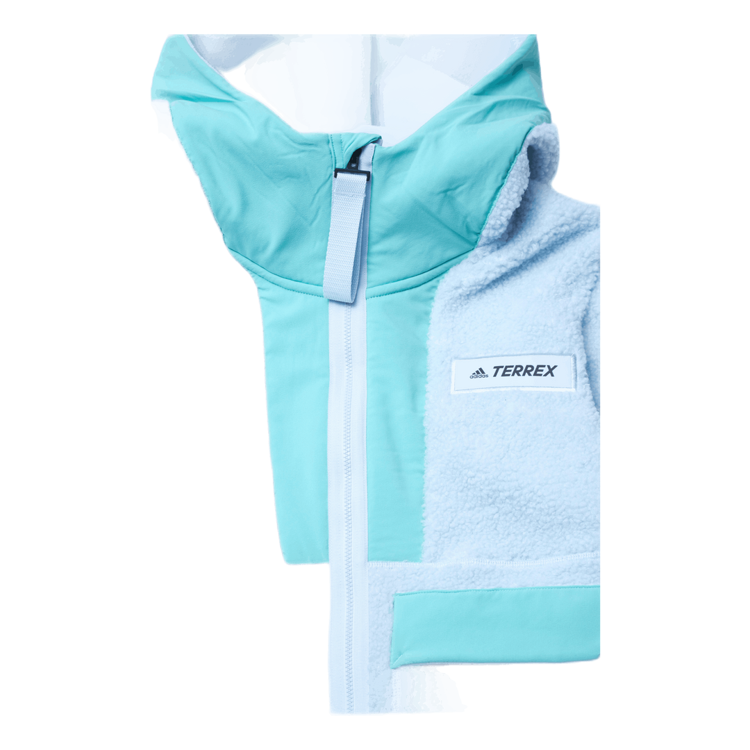 W Terrex Sherpa Fullzip Fleece Acid Mint / Halo Blue