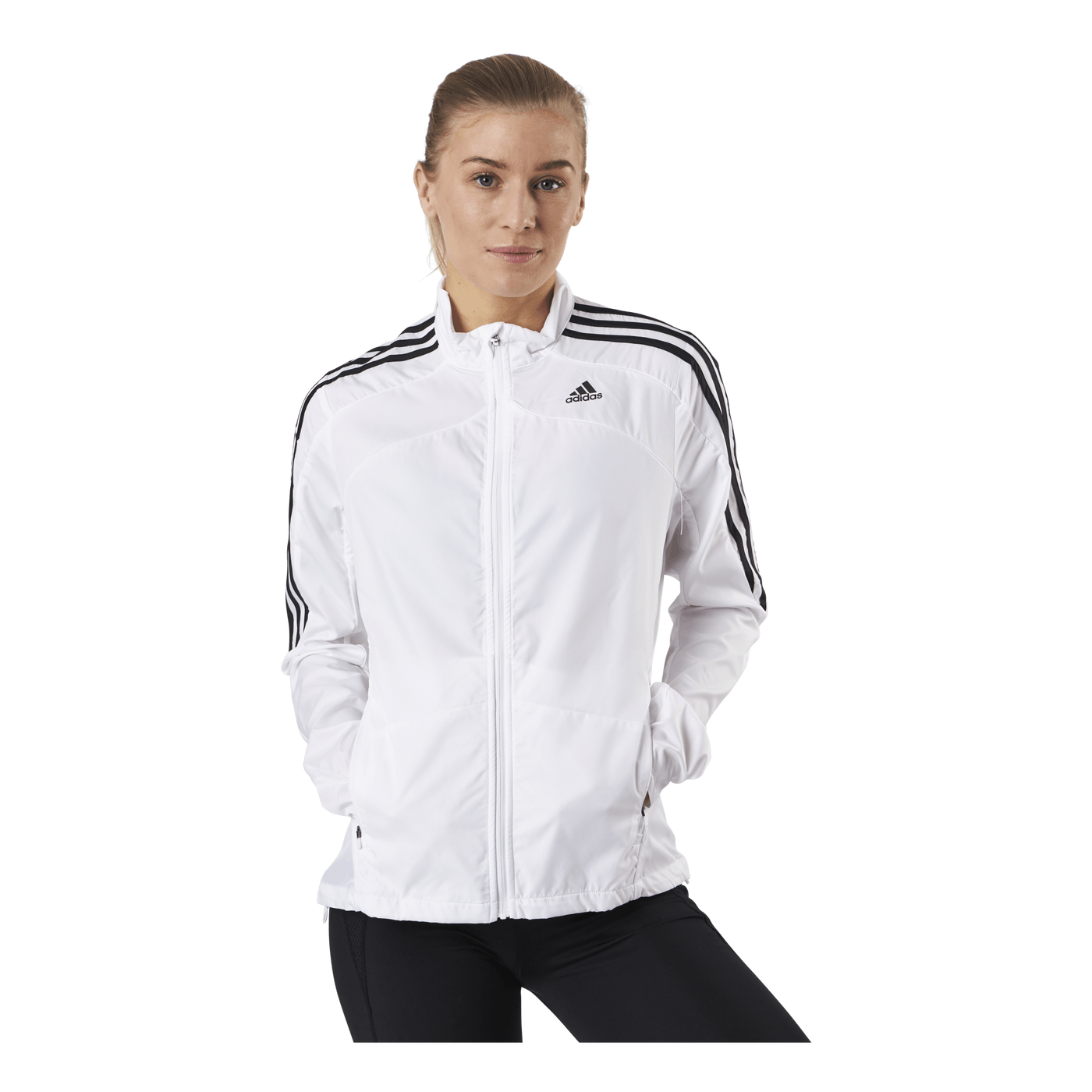 Adidas Marathon Jacket 3 Stripe Women White