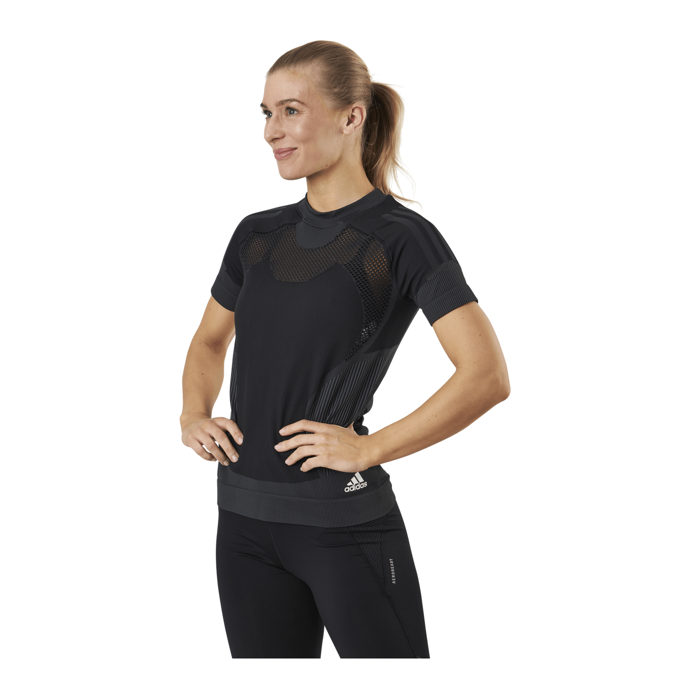 Adidas Primeknit Tee W Black / Dgh Solid Grey