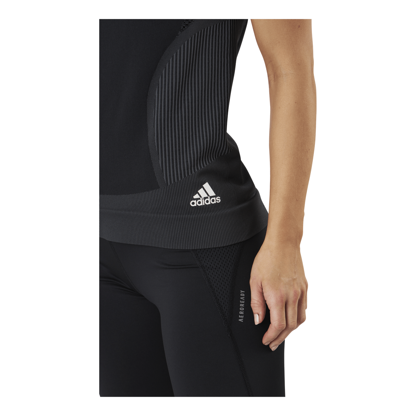 Adidas Primeknit Tee W Black / Dgh Solid Grey