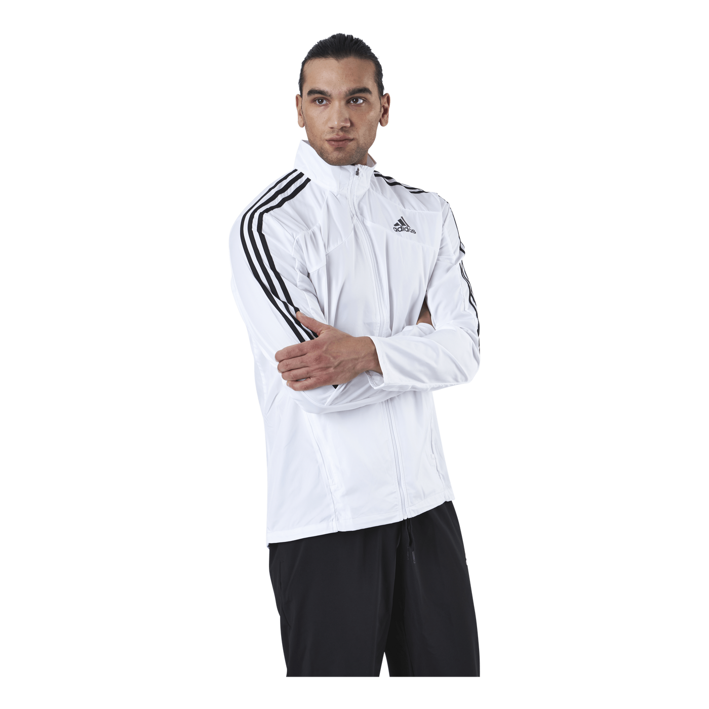 Adidas Marathon Jacket 3 Stripe Men White / Black