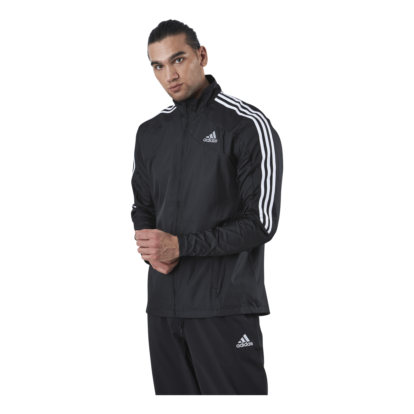 Adidas Marathon Jacket 3 Stripe Men Black / White