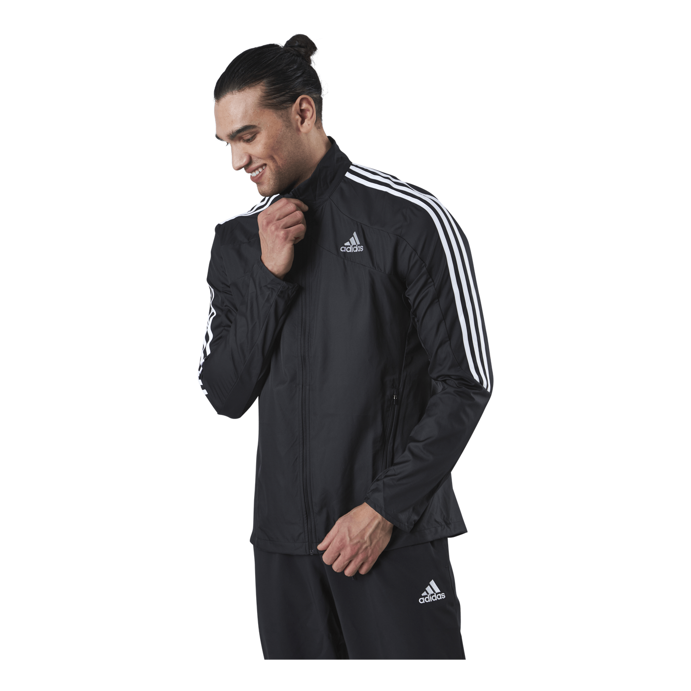 Adidas Marathon Jacket 3 Stripe Men Black / White