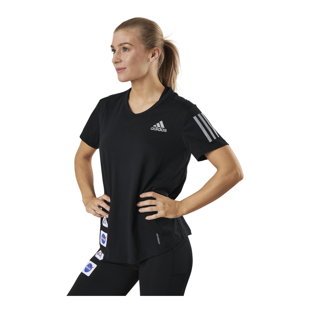 Run It Space Race Tee Soft W Black