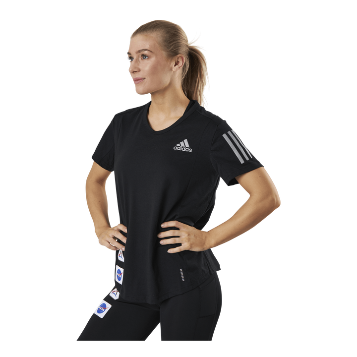 Run It Space Race Tee Soft W Black