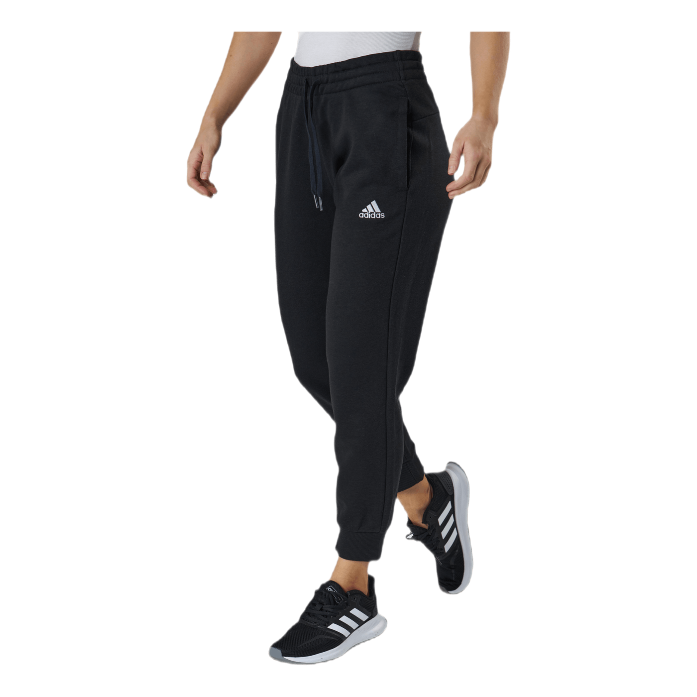 Essentials Regular Tapered Cuffed 7/8 Pant Black / White