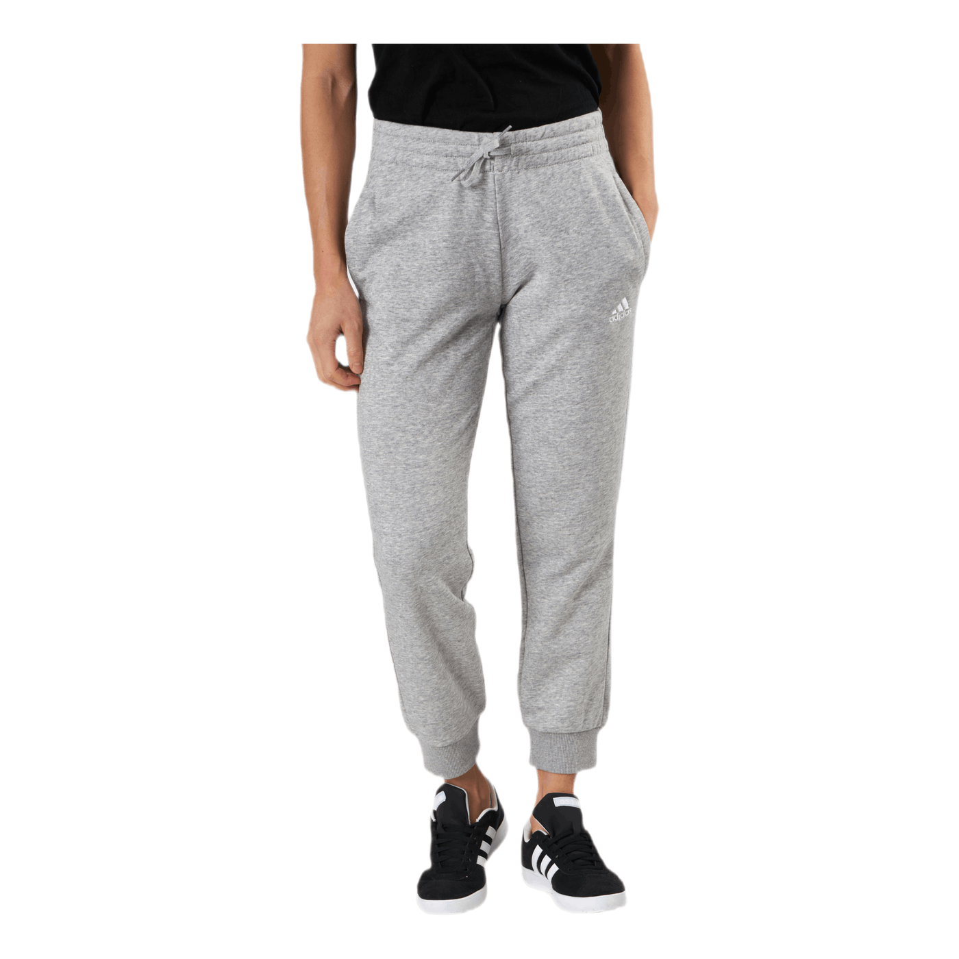 Essentials Regular Tapered Cuffed 7/8 Pant Medium Grey Heather / White