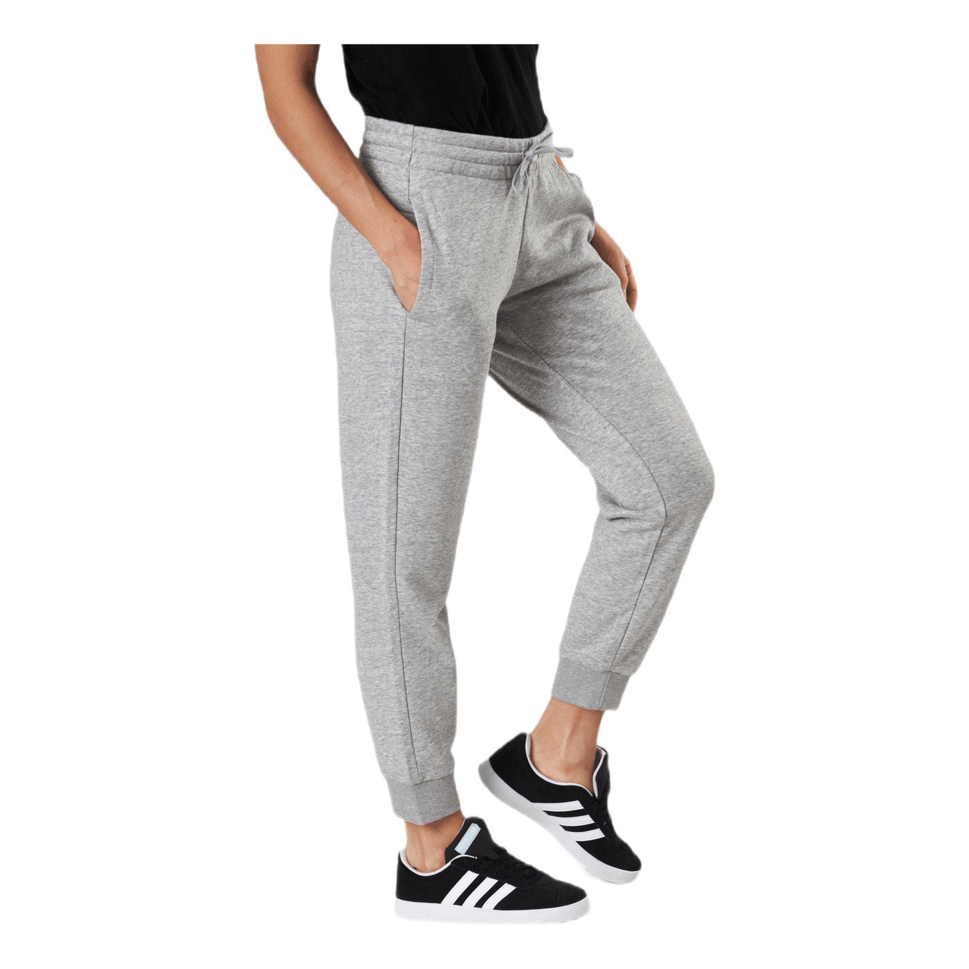 Essentials Regular Tapered Cuffed 7/8 Pant Medium Grey Heather / White