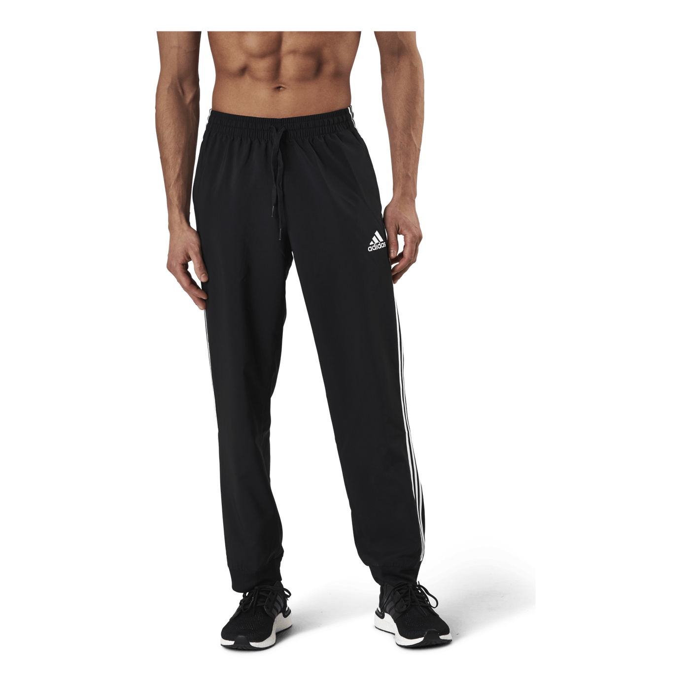 Essentials Tapered Cuff 3 Stripes Pants Black