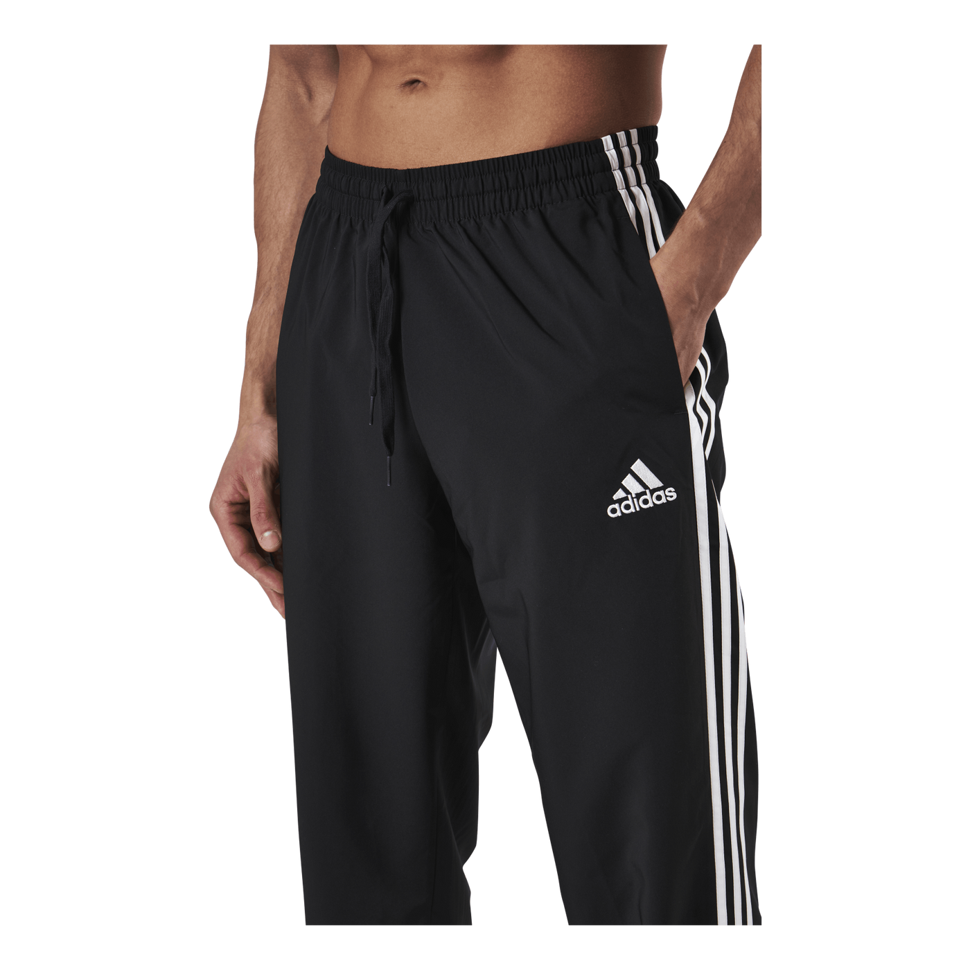 Essentials Tapered Cuff 3 Stripes Pants Black