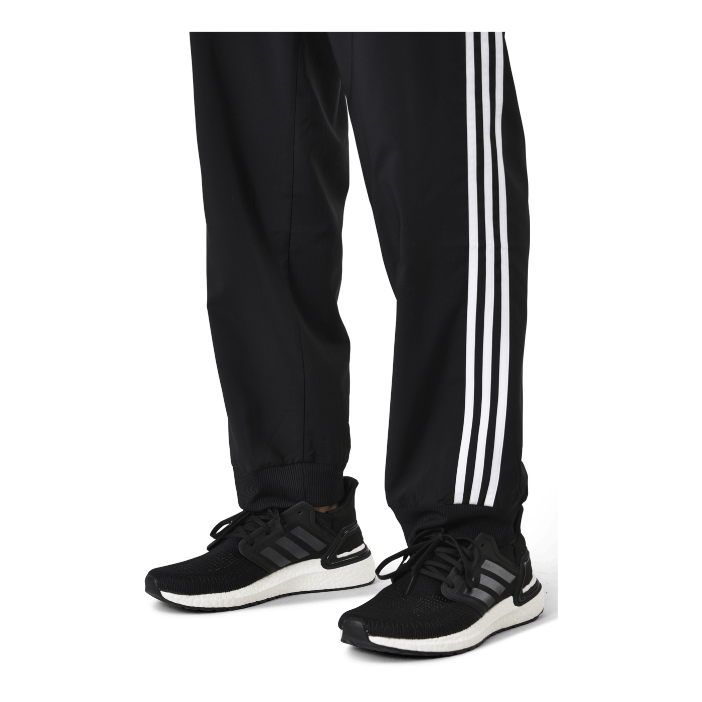 Essentials Tapered Cuff 3 Stripes Pants Black