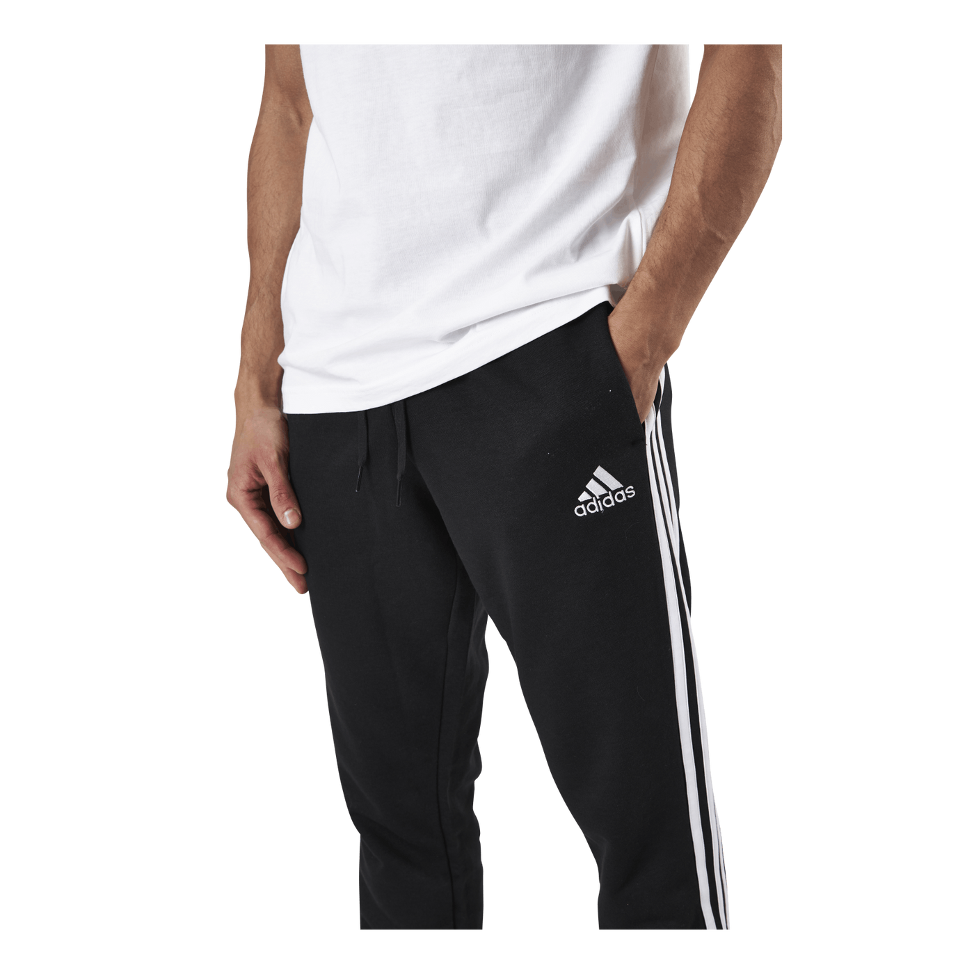 Essentials Tapered Elasticcuff 3 Stripes Pant Black / White