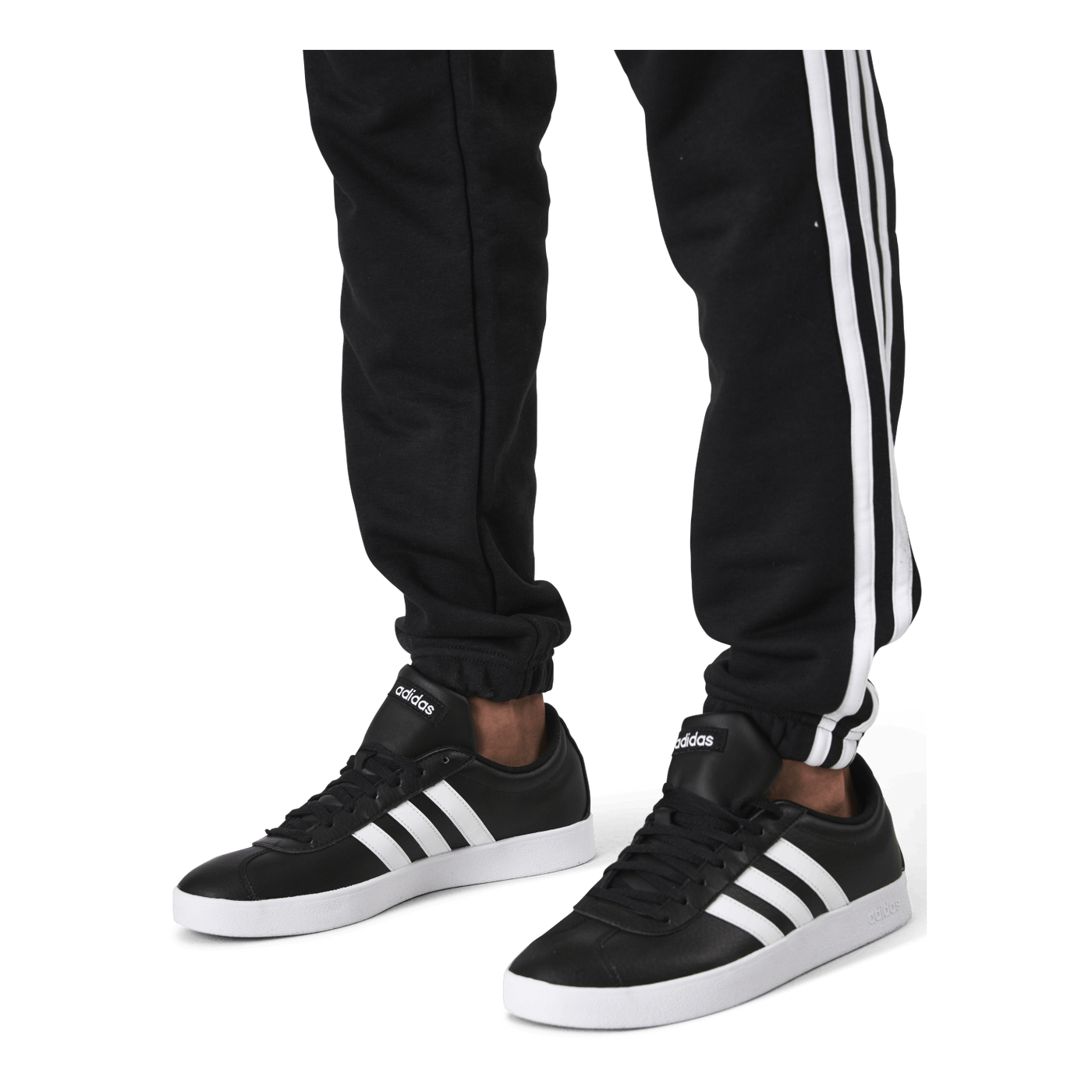 Essentials Tapered Elasticcuff 3 Stripes Pant Black / White