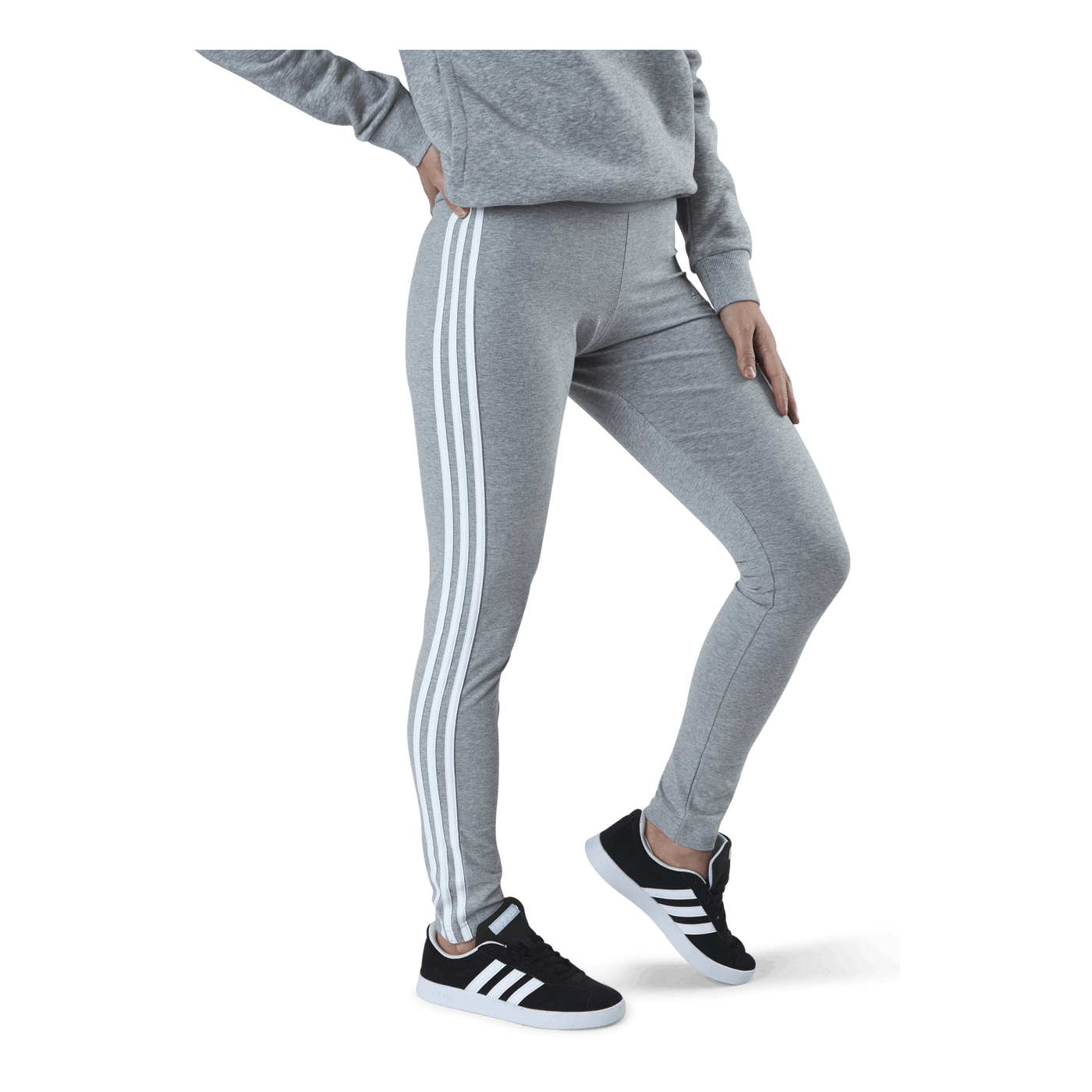Essentials Legging Medium Grey Heather / White - adidas – Runforest.com