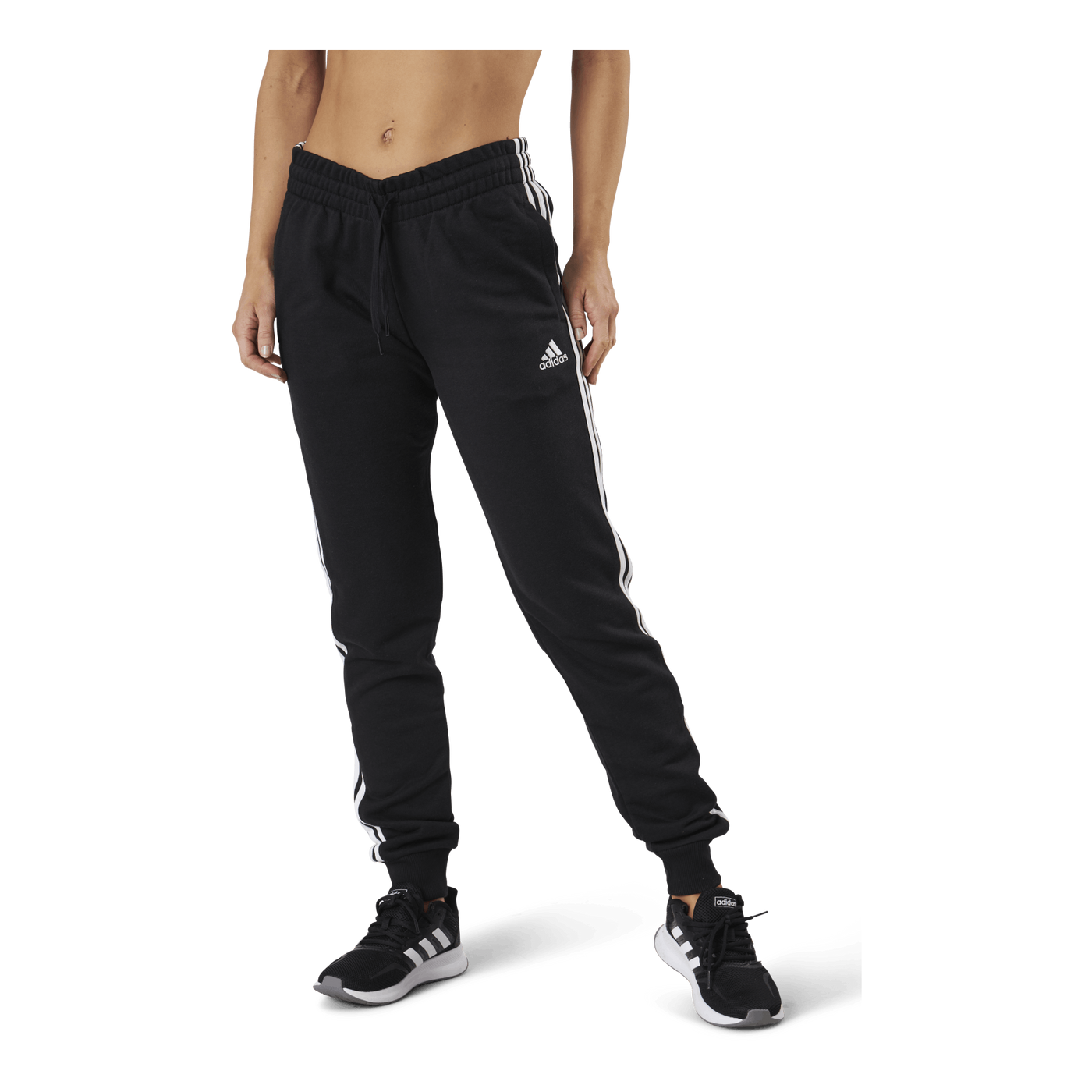 Essentials Slim Tapered Cuffed Pant Black White