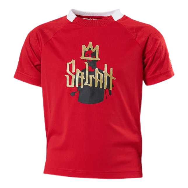 Boys Salah Aeroready Football T-Shirt Vivid Red / Gold Metallic