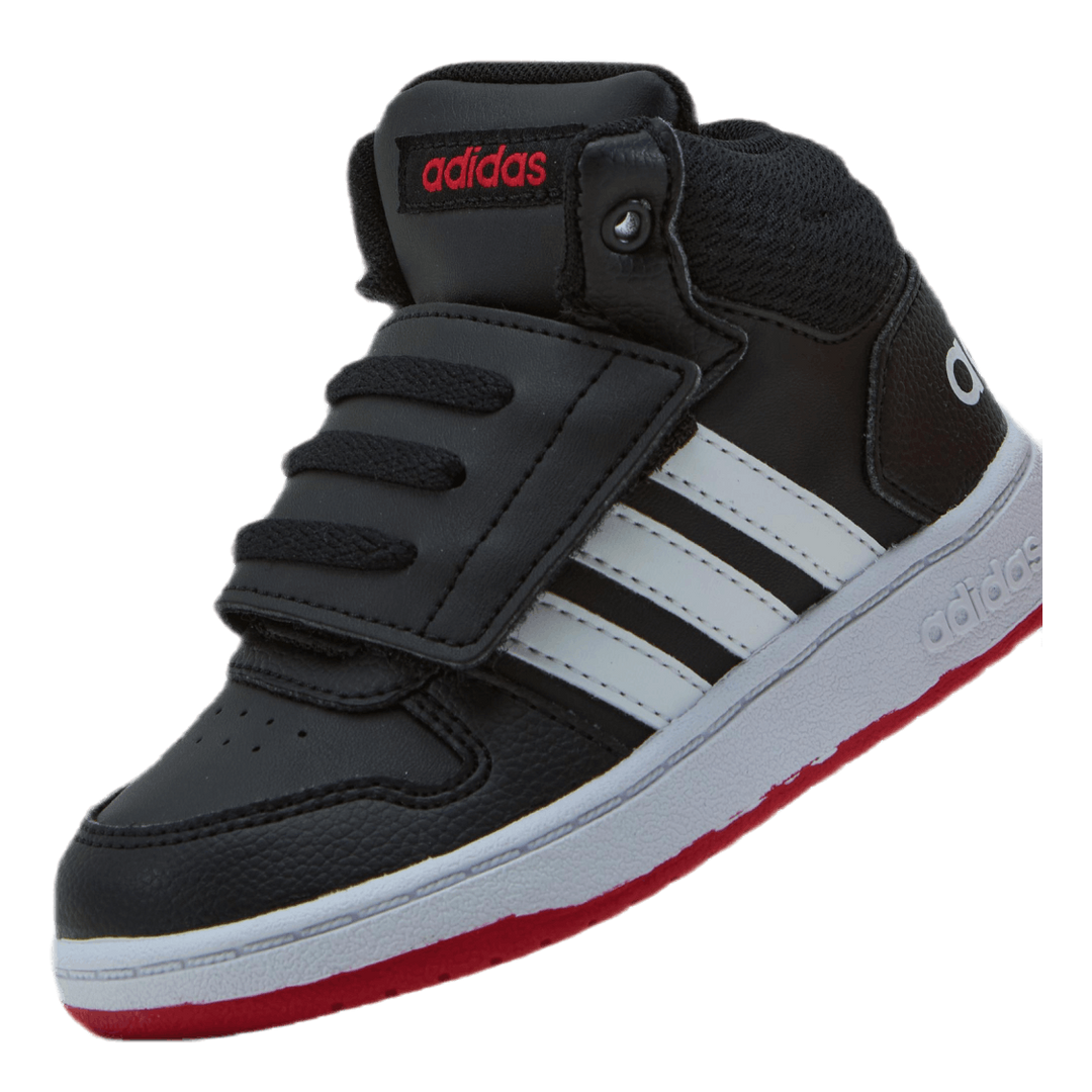 Hoops Mid I Core Black Cloud White Vivid Red adidas