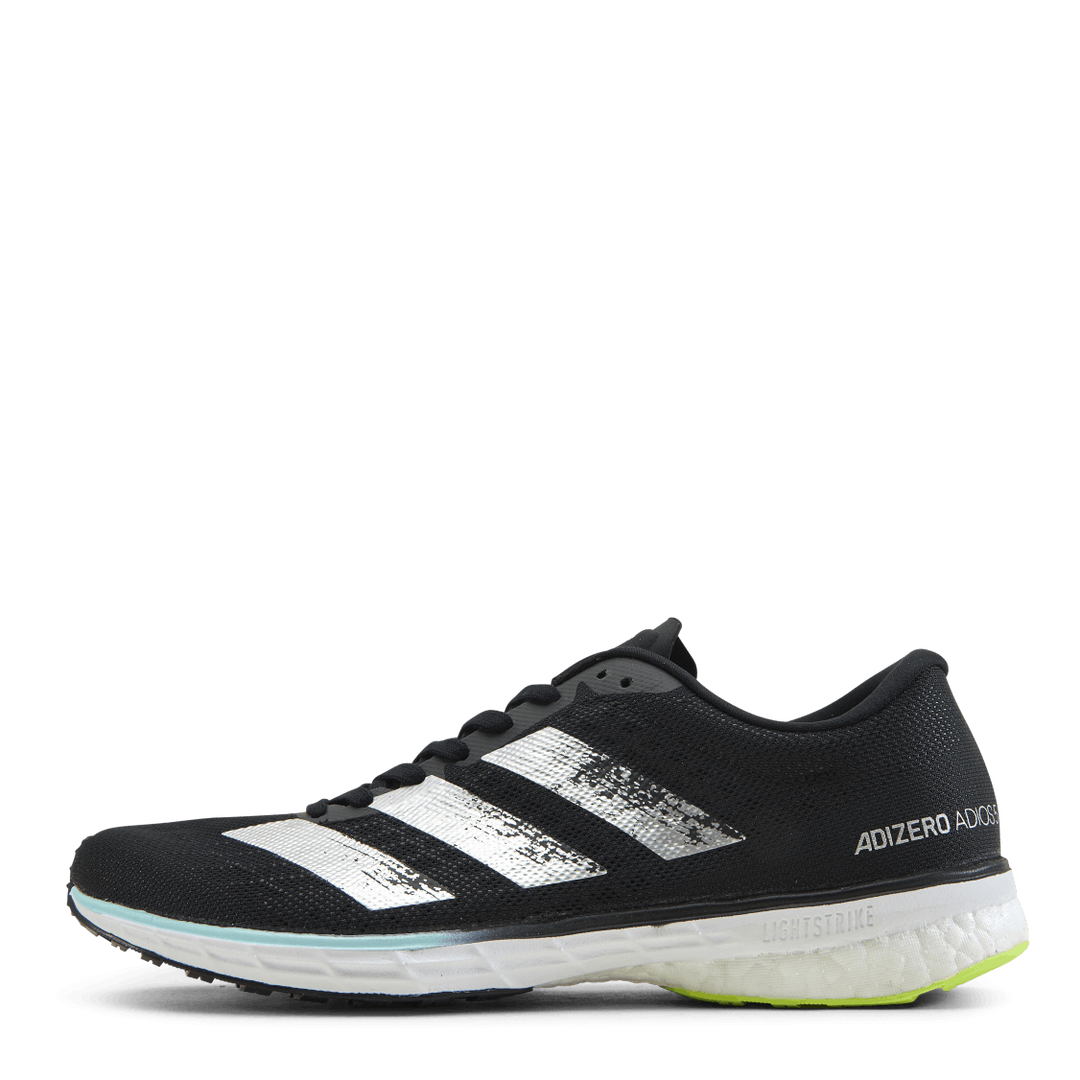 Adizero Adios W Core Black Silver Metallic Solar Yellow