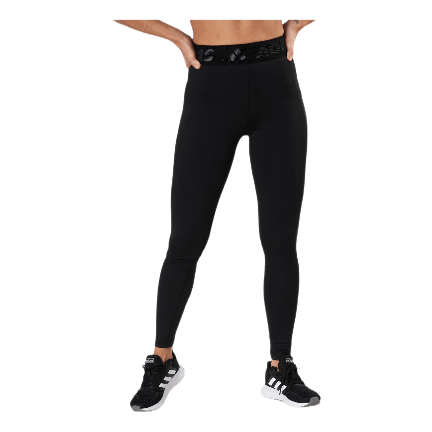 Techfit Long Branded Elastic Tight Black / White