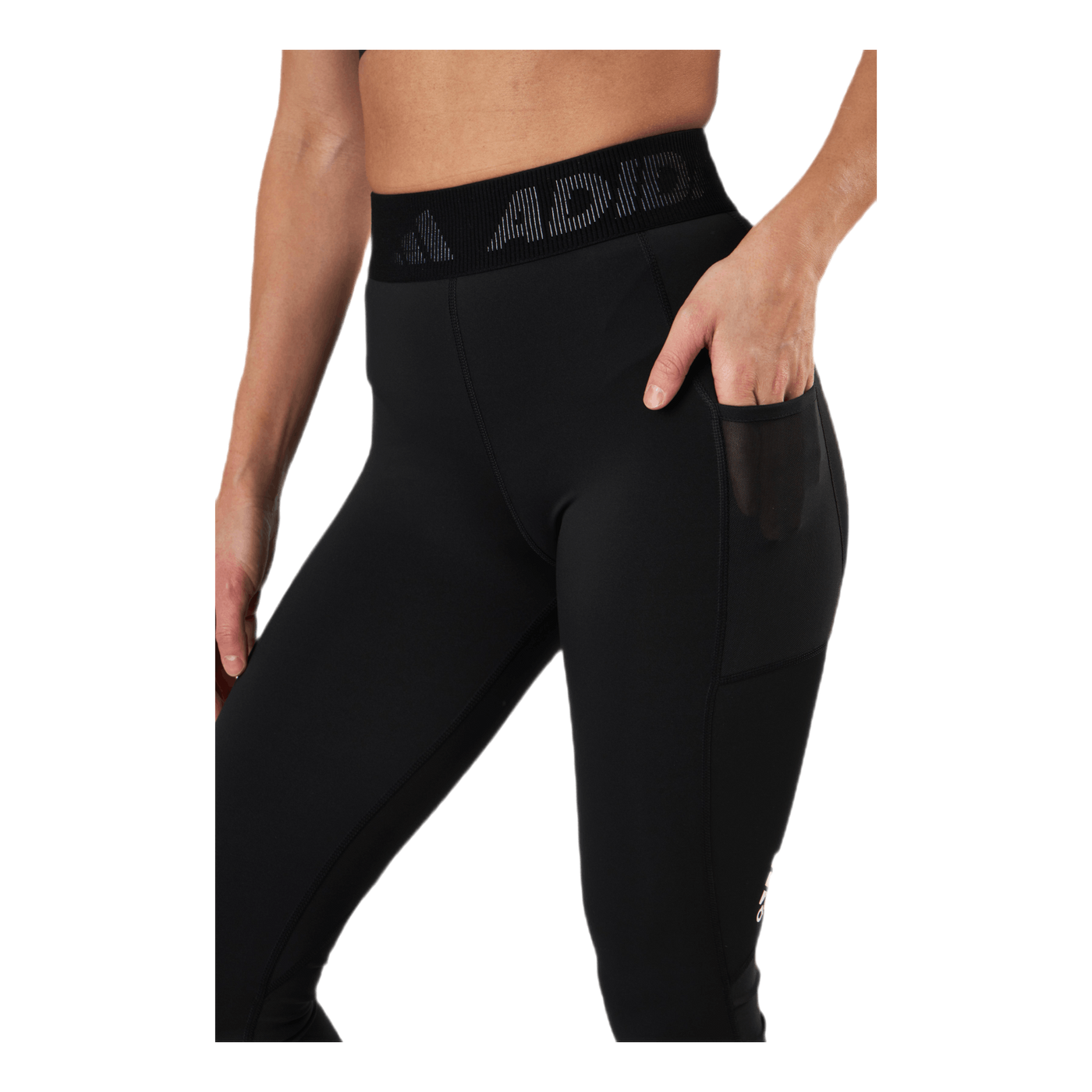 Techfit Long Branded Elastic Tight Black / White