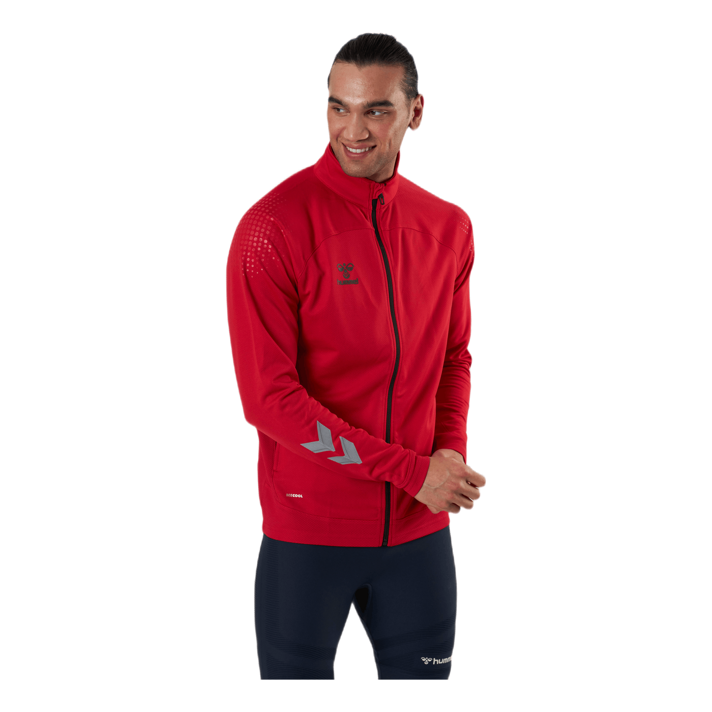 Poly Zip Jacket Red