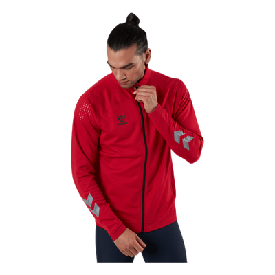 Poly Zip Jacket Red