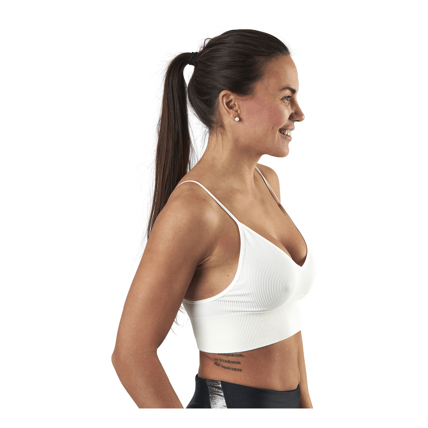 Vicky  Rib Seamless V-Neck Top White