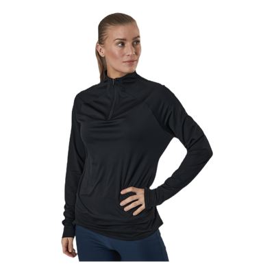 Mesh 1/4 Zip Black