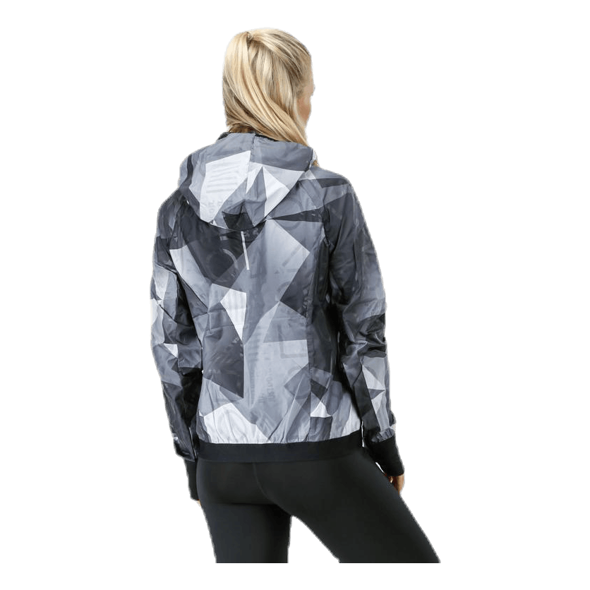 Shield Hood Printed Flash Jacket Black