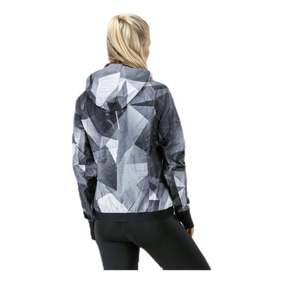 Shield Hood Printed Flash Jacket Black