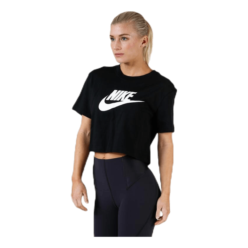 Essential Icon Crop Futura Tee White/Black