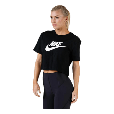 Essential Icon Crop Futura Tee White/Black