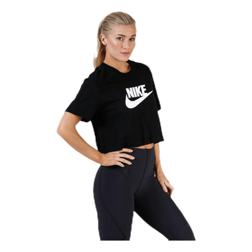 Essential Icon Crop Futura Tee White/Black