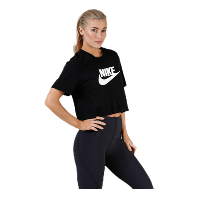 Essential Icon Crop Futura Tee White/Black