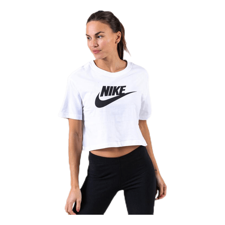 Essential Icon Crop Futura Tee White/Black
