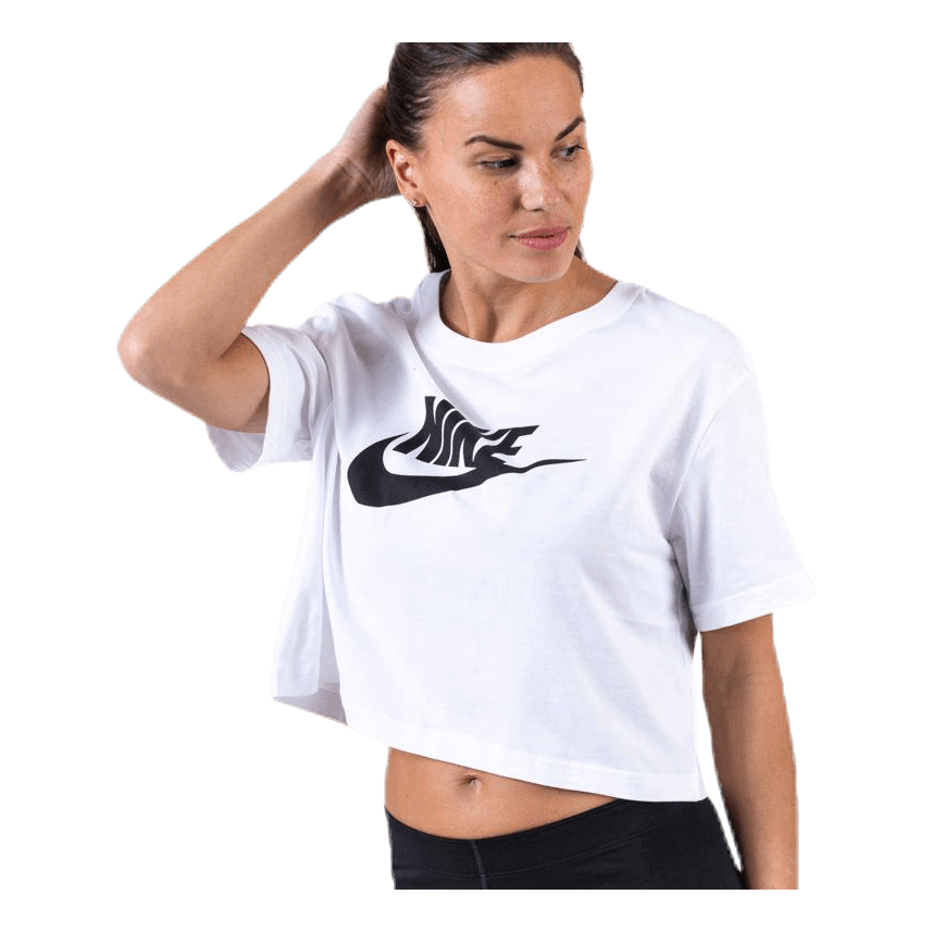 Essential Icon Crop Futura Tee White/Black