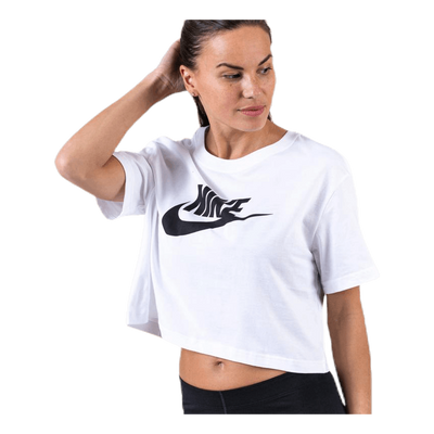 Essential Icon Crop Futura Tee White/Black