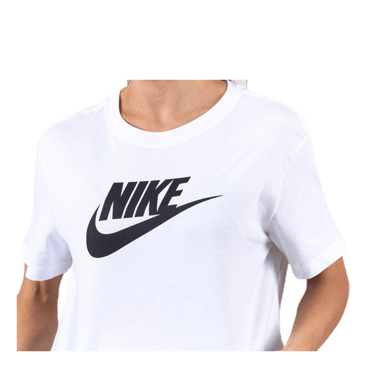 Essential Icon Crop Futura Tee White/Black
