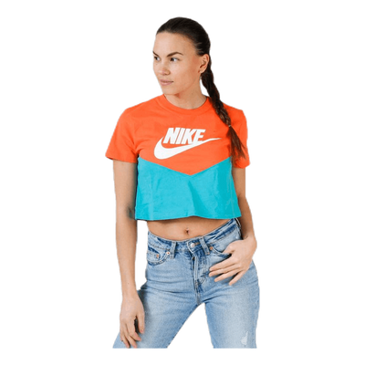 Heritage SS Top Orange/Turquoise