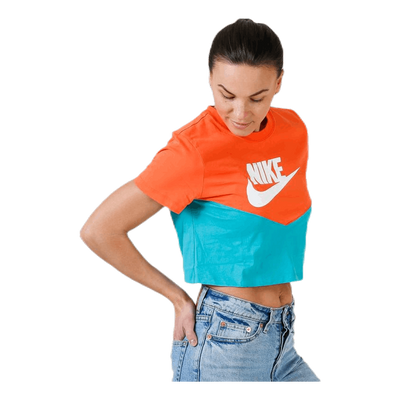 Heritage SS Top Orange/Turquoise