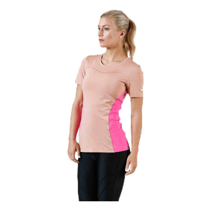 Pro Short-Sleeve Top Pink/White