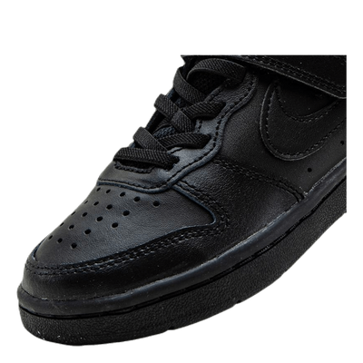 Court Borough Low 2 Little Kids' Shoes BLACK/BLACK-BLACK