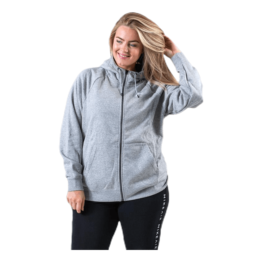 Essential Zip Hoodie Plus Grey