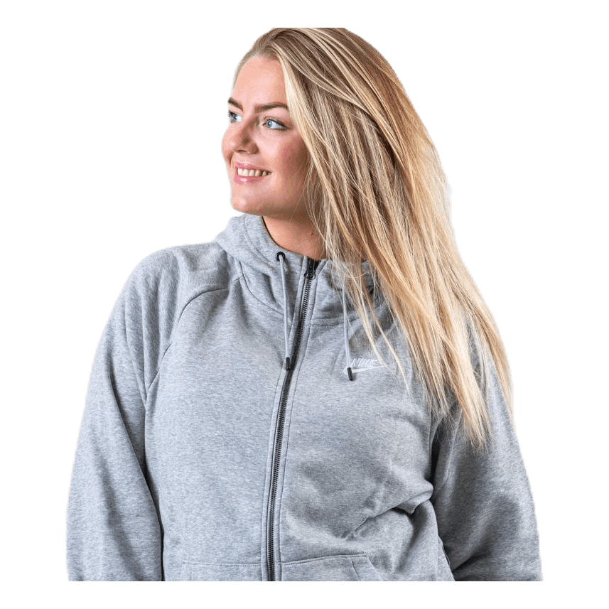 Essential Zip Hoodie Plus Grey