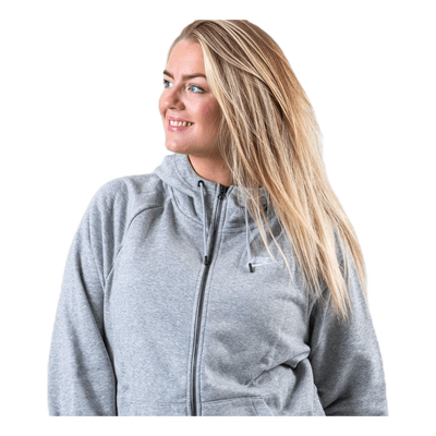 Essential Zip Hoodie Plus Grey