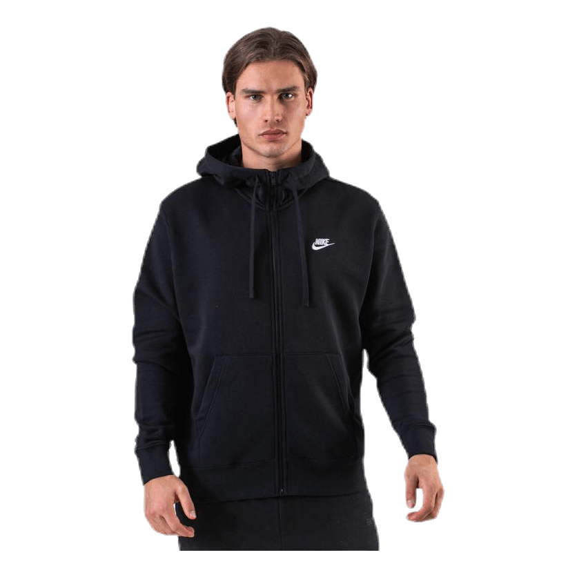 Sportswear Club Fleece Men's Full-Zip Hoodie BLACK/BLACK/WHITE