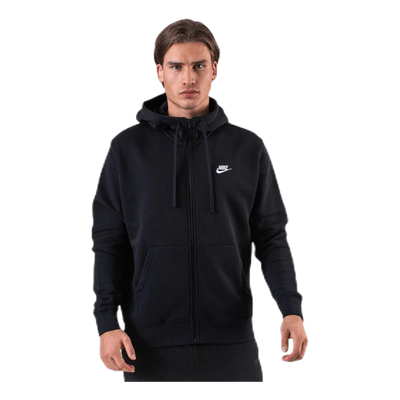 Sportswear Club Fleece Men's Full-Zip Hoodie BLACK/BLACK/WHITE