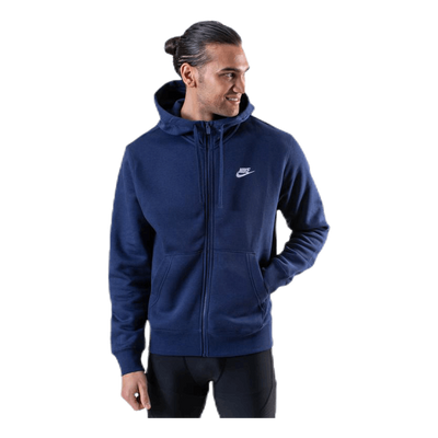 Sportswear Club Fleece Men's Full-Zip Hoodie MIDNIGHT NAVY/MIDNIGHT NAVY/WHITE