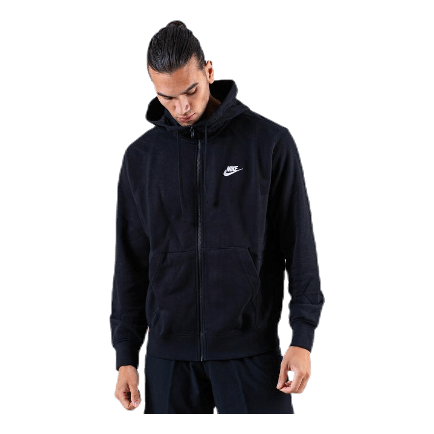 Sportswear Club Men's Full-Zip Hoodie BLACK/BLACK/WHITE